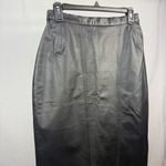 Vintage Lilli Ann Collection Genuine Leather Pencil Skirt – Size 10 Black Photo 2