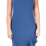Nina Leonard Blue Moon Ruffle Dress Photo 0