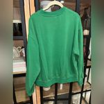 H&M  Self Care Club crewneck pullover sweatshirt sporty rich ribbed kelly green Photo 3