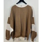 Free People  Uptown Colorblock Pullover in Camel Ivory Size X-Small Photo 7