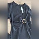 Topshop  Black Mini Dress with Tortoise Ring size 6 NWT Photo 5