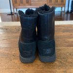 UGG  Black Leather Shearling Isley Waterproof Boots Size 7 Photo 2