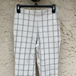 A New Day size 4 white blue black plaid ankle length straight leg work pants Photo 5