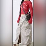 Urban Outfitters  Carla Long Sleeve
Laddered Slash Neck Knit Top. Size Large Photo 1