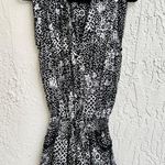 Elodie Poupette St. Barths Cap Sleeves Button Front Romper Black Garden Women XS Photo 0