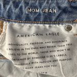 American Eagle  SZ 4 LONG Mom Jeans Hi-Rise Distressed Rip Zip-Fly Whiskered Blue Photo 8