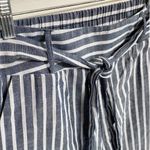 Lydelle Tie Waist Lightweight Striped Beachy Cotton Straight Leg Ankle SZ M Photo 3