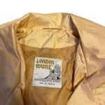 London Towne Vintage Golden Yellow Shimmer Trench Coat Womens Size 8 Long Formal Photo 2