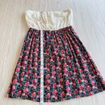 AUW  Women's Size Medium Strapless Floral Print Lace Short Dress Photo 6