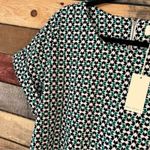 MELLODAY  Green‎ and Black Geo Print Top Medium Photo 3