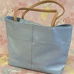 Estée Lauder Baby Blue adorable handbag beige leather handle straps (NEW) Photo 7