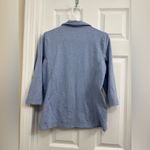 Karen Scott  Sports Womens Full Zip Up Jacket 3/4 Sleeve Pockets Blue Size Small Photo 2