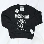 Moschino  Couture Logo Double Question Mark Crewneck Sweatshirt Black US 8 NWT Photo 4