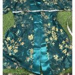 California Dynasty Vintage Kimono Green‎ and Gold Floral Robe Size Small Green Photo 5