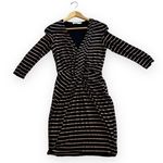 Bailey 44 Arcade Dress Stripe Midi Quarter Sleeves Grey Black Size Small Photo 0
