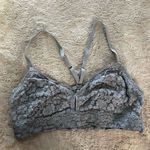 Aerie  Women's Gray Lace Longline Bralette Standard M Racerback Floral Pu… Photo 0