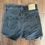 H&M Western Cowgirl Sz 2 Black High Rise Distress Raw Hem Stretchy Jean Shorts Photo 1
