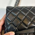 VALENTINO ARMANI Italian Lambskin Leather Pewter Chain Immaculate Silver Photo 5