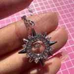 Anne Klein  sterling steel silver star necklace crystal diamond paved shaking eye Photo 4