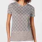 J. Jill Love Linen Shirt Top Womens XS Paisley Short Sleeve Summer Hipster #176 Blue Photo 5