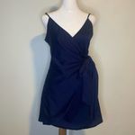 Selfie Leslie  navy blue v-neck sleeveless mini wrap dress size S Photo 1