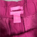 Isaac Mizrahi  Womens Pink Linen Shorts Stretch Ruffle Summer Size L Large Photo 2