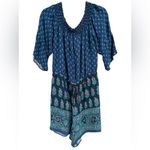 Anthropologie Ett:Twa  Kaleo Off-The-Shoulder Romper‎ Paisley Ruffle Boho Medium Photo 1