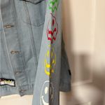 Brooklyn Cloth Women’s  Light Blue Drip Oversized Jean Jacket EUC Size Large Photo 3