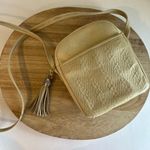 Diamicci Vintage 90s Cream Leather Woven Tassel Pull Crossbody Small. Square Bag Photo 15