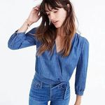 Madewell  Denim Wrap Top Photo 5