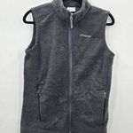 Columbia Gray Full Zip-Up Sleeveless Vest Top Jacket Fleece Large Photo 0