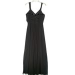 Azazie  Black Formal Dress Size 10 Chiffon Empire Ruched Wedding Photo 3