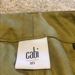 CAbi  Linen Iridescent Olive Green Sailor Button Detail Wide Leg Pants Size 10 Photo 7