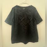 Hilton Hollis Leopard Animal Print Dressy Top Office Career Quiet Luxury XL Black Photo 1