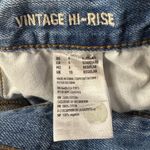 American Eagle  SZ 6 Vintage Hi-Rise Cropped Jeans Button-Fly Two-Tone Chewed Hem Photo 8