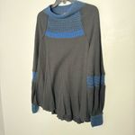 Free People Black Blue Bohemian Sweater Photo 3