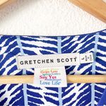 Gretchen Scott Jersey Border Town Dress in Blue Wildcat Size L Photo 2