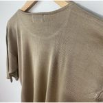 Henri Bendel Women's Silk Knit Blouse Taupe Size L Casual Crew Neck Photo 2