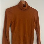 Antonio Melani Rust Pumpkin Turtleneck Sweater Fitted Stretchy Fall Winter Large Photo 1
