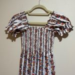 O.P.T Daphne Smocked Puff Sleeve Tiered Floral Midi Dress Size XS Cottagecore White Photo 6