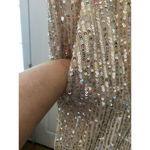 Loft Women's Pants Size M Gold Sequin Joggers Photo 3