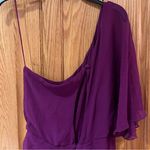 Alice + Olivia Marcia One-Shoulder Rouched Silk Coctail Dress Purple Size 6 Photo 13