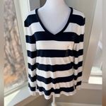 Tommy Hilfiger Navy Blue White Stripe V Neck Long Sleece Tee Shirg Sz Large NWT Photo 7