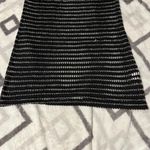 BKE  Women’s Black See-Through Mesh Tank Top Size L Semi Sheer Striped Detail Photo 3