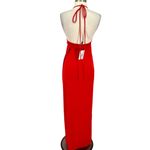K Too Halter High Leg Slit Jersey Maxi Dress Red Size Large NWT Photo 8