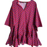Rhode Ryan Dress in Red Retro Rainbow Print Mini Womans XL Photo 0