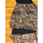 Liberty Love  Women’s XL Black Brown Cheetah Print Strappy Backless Maxi Dress Photo 7