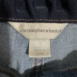 Christopher & Banks  Women Denim Bermuda Jean Shorts Cuffed Roll Tab High Rise 10 Photo 1