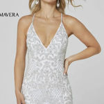 Primavera Couture Primavera White and Silver Embellished Prom Dress Photo 0
