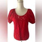 Monteau  Red Lace Blouse Photo 0